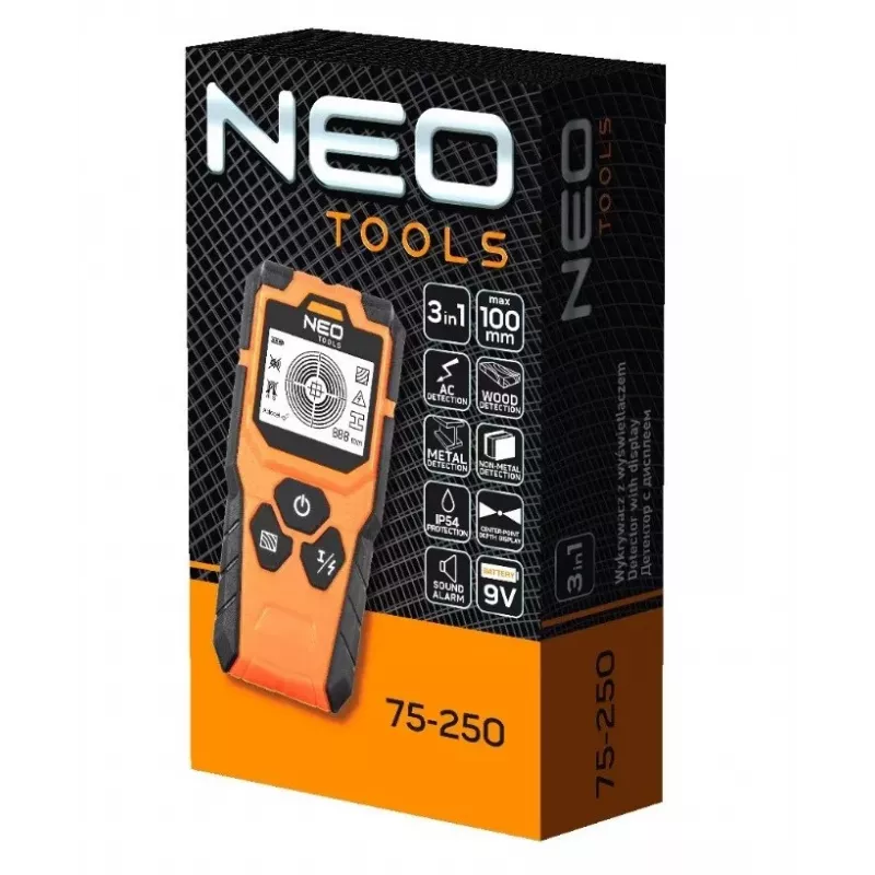 NEO Tools 75-250 3-in-1-Detektor mit Display