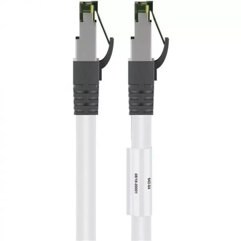 Goobay CAT 8.1 Patchkabel, S/FTP (PiMF), Weiß, 0,5 m - LSZH halogenfrei, Kupfer AWG 24 (55123)