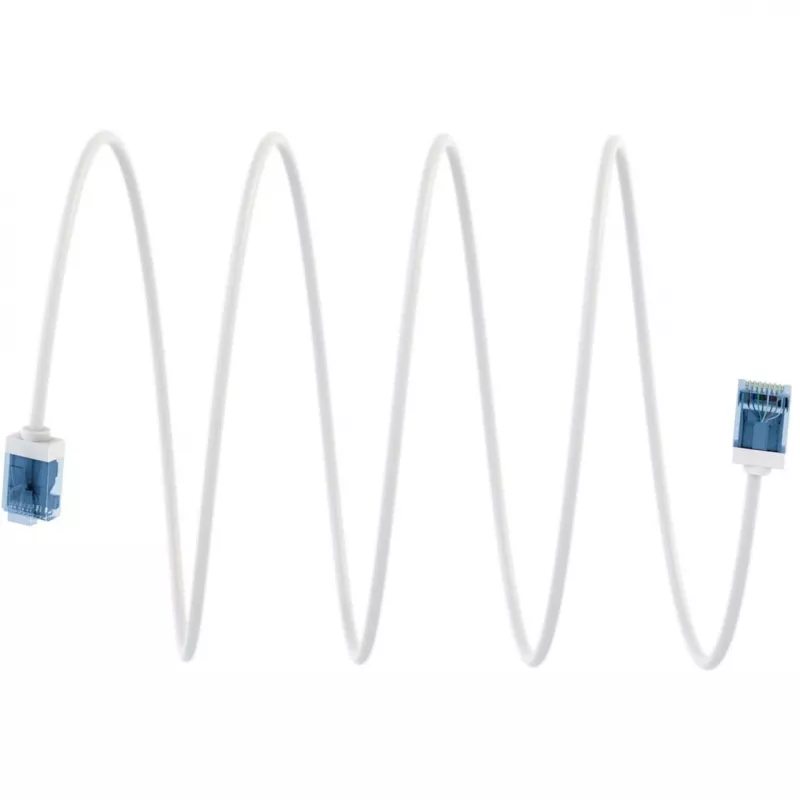 Goobay Ultra-Flexibles CAT 6A Patchkabel schlank U/UTP Weiß - extrem kurzer Stecker (74286)