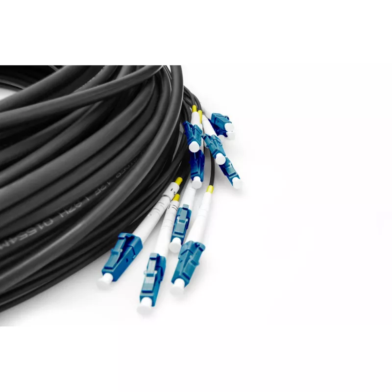 Digitus Vorkonfektioniertes Glasfaser-Universal-Breakout-Kabel Singlemode OS2 12 Fasern LC/UPC - LC/UPC 150m