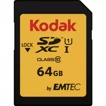 Kodak SDXC Premium Speicherkarte, 64 GB, UHS-I U1 V10, Class 10 (EKMSD64GXC10K)
