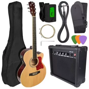 V-TONE EAG SET NT - Set (4/4 elektroakustische Gitarre, natur + Verstärker)