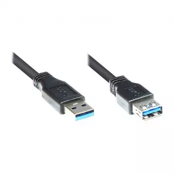 Good Connections Verlängerungskabel USB 3.0 Stecker A auf Buchse A - schwarz - 1m
