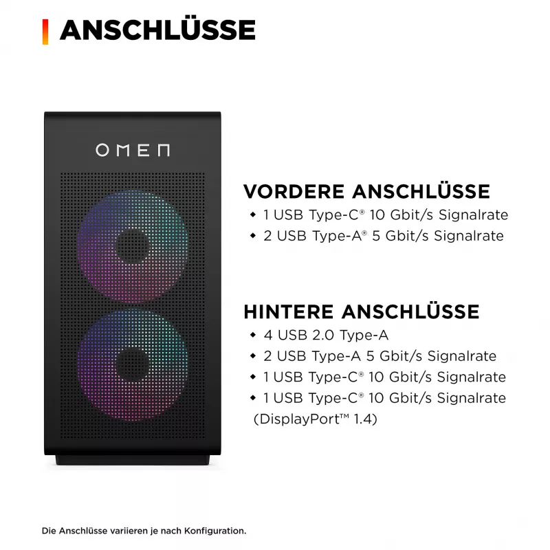 OMEN Desktop Gaming PC GT16-1171ng - AMD Ryzen 7 9800X3D, 32 GB RAM, 2 TB SSD, GeForce RTX 5070Ti, Win