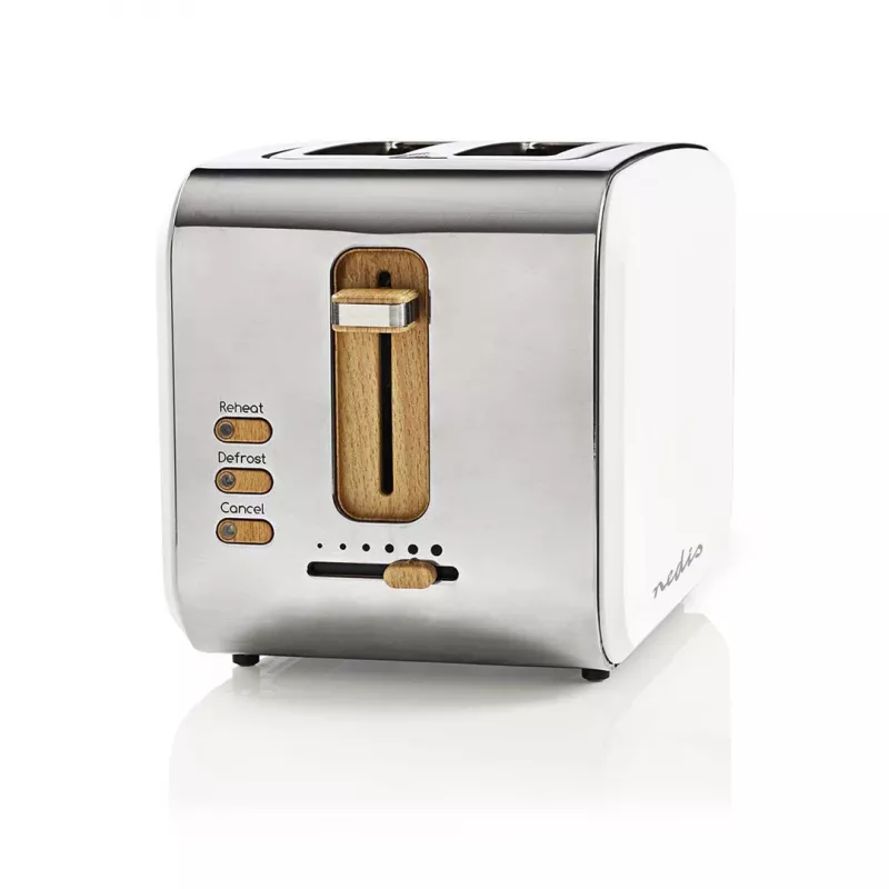 Nedis KABT510EWT Toaster, 2 breite Schlitze, Soft-Touch, weiß