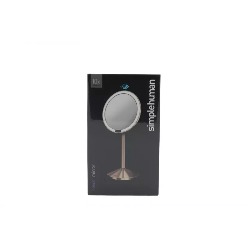 simplehuman Klappspiegel mit Sensor, 12 cm, wiederaufladbar, Edelstahl Roségold