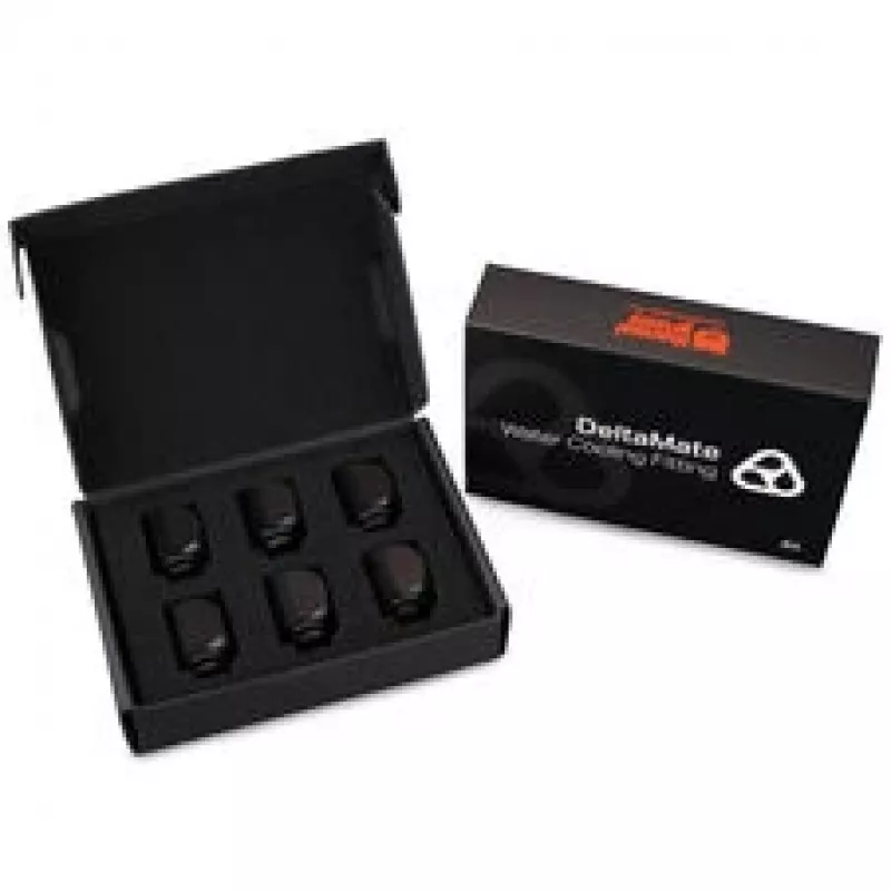 Thermal Grizzly DeltaMate Rotary 90° Fitting, Schwarz, 6er-Pack