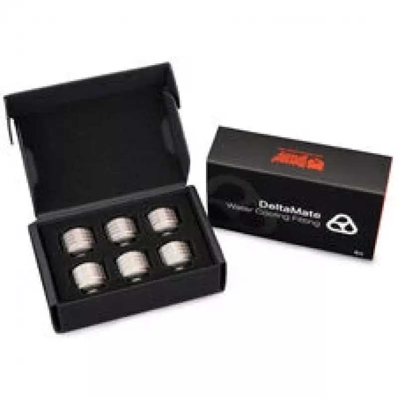Thermal Grizzly DeltaMate Fitting HT14, Messing G1/4, Nickel, 6er-Pack (TG-DM-FIT-6214)
