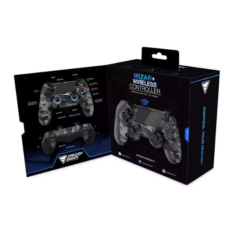 Dragonshock Controller Mizar+ Wireless Grey Camo PS4/PC
