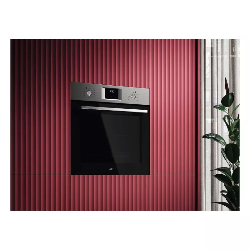 Einbau-Elektrobackofen AEG Serie 5000 OU5AB20SM – 72 l, A+, Edelstahl/Schwarz, Touch- und Drehregler