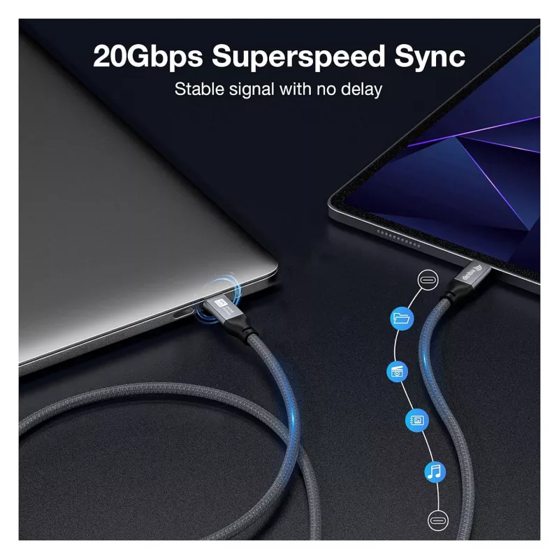 EQUIP USB4 Gen 2x2 C–C-Kabel 3,0m, PD 100W, 4K/60Hz, 20Gbps, Schwarz