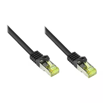 RJ45-Patchkabel mit Cat.7-Rohkabel und Rasthebelschutz (RNS®), S/FTP, PiMF, halogenfrei, 600 MHz, OFC, schwarz, 40 m, Good Connections® (8070R-400S)
