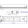 Bachmann 916.506 Power Frame M Steckdosenleiste, 3x Schuko, 1x USB-C 30 W, 0,2 m