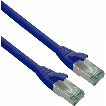 helos Cat.6a Superflex Patchkabel, Cat.7 Rohkabel, S/FTP AWG 26/7, 2 m, Blau