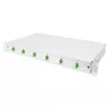 Glasfaser-Spleißbox DIGITUS DN-96330/9APC 1U, bestückt mit 6x LC-APC DX, OS2, Polymer/Stahl, hellgrau