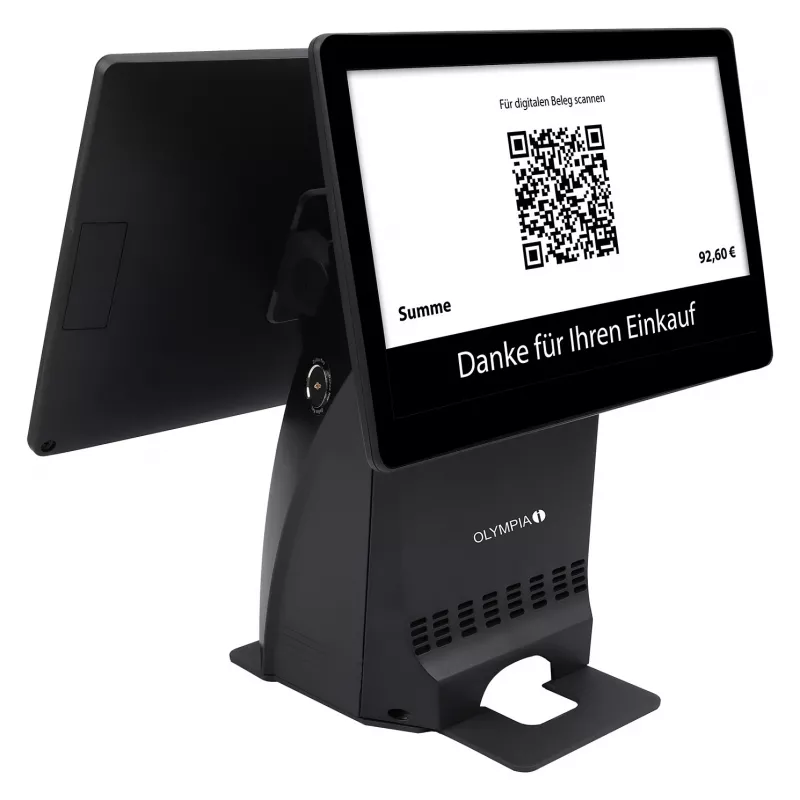 All-in-One Olympia T215K 15 Zoll (38,1 cm) Touchscreen, Android 11, Thermodirektdrucker (8 cm), Schwarz