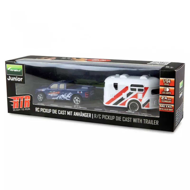 RC-Pickup Amewi 22680 1:64 RTR mit Anhänger, blau