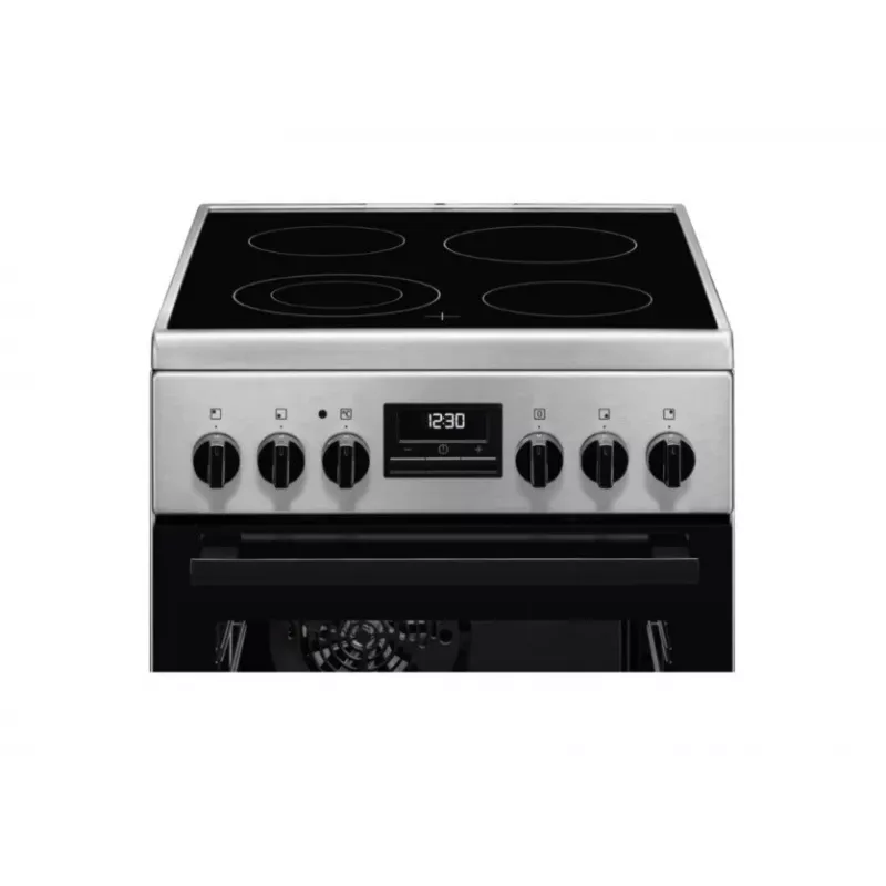 Freistehender Herd Electrolux LKR540266X — 4-Zonen-Glaskeramik-Kochfeld, Elektrobackofen 57 l, Edelstahl, Energieeffizienzklasse A, 50 cm