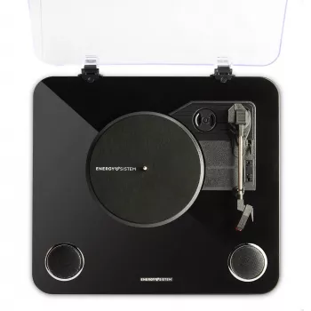 Riemengetriebener Audio-Plattenspieler Energy Sistem BlackSpin Schwarz Transparent 33 45 78 U/min