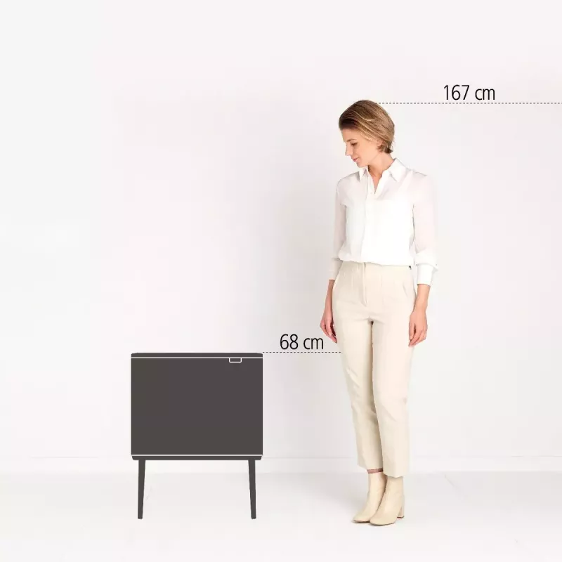 Brabantia Bo Touch Bin 33 L 3 Körbe Beige Breite 540 mm Tiefe 312 mm Höhe 680 mm