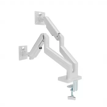 Monitorhalterung GEMBIRD MA-DA2-06-W für 17–32 Zoll Bildschirme, Tischklemmen-/Schienenmontage, weiß