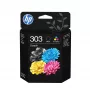 HP 303 2er-Pack Schwarz/Dreifarbig Original Druckerpatronen, Standardreichweite, Schwarz, Cyan, Magenta, Gelb, Pigmenttinte, Farbstofftinte, 4 ml, 4 ml