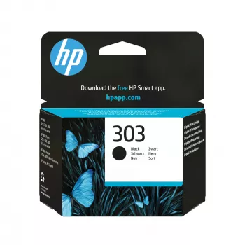 HP 303 Schwarz Original Druckerpatrone — pigmentierte schwarze Tinte, Standardkapazität, Einzelpackung, ~200 Seiten