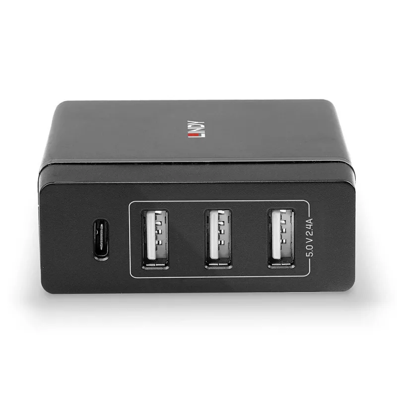 Lindy 4 Port USB Type C und A Smart Charger mit Power Delivery, 72W