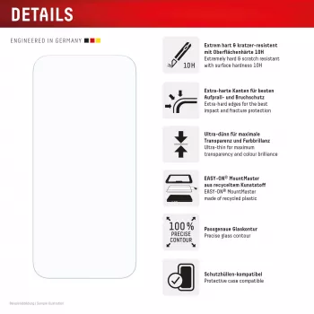 Tempered Glass Screen Protector e.v.i. Displex (10H) für Apple iPhone 17 Pro Max — kratz-, stoß- und schmutzabweisend, 1 Stück