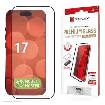 Displex Premium Displayschutzfolie (Full Abdeckung, 10H) für Apple iPhone 17, Full Abdeckung