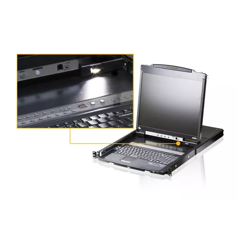 ATEN CL5800N-ATA-EG Rack-Konsole 48,3 cm (19 Zoll) Schwarz
