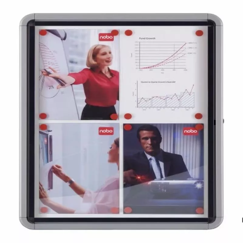 Nobo Premium Plus Magnetische abschließbare Outdoor-Informationstafel 8xA4