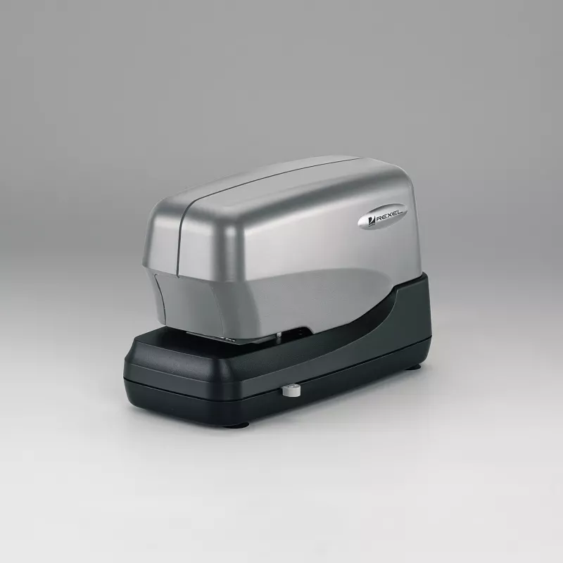 Rexel Stella70 Elektrischer Kartuschenhefter EU, 70 Blatt, rückseitig, 5000 Heftklammern, Schwarz, Silber, 259 mm, 372 mm