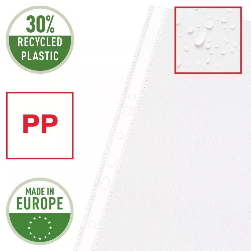Esselte Quality Pocket A3 Hochformat, 30% recycelter Kunststoff aus Pre-Consumer-Material