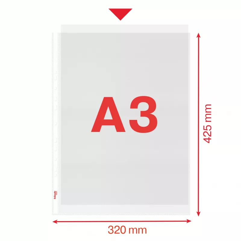 Esselte Quality Pocket A3 Hochformat, 30% recycelter Kunststoff aus Pre-Consumer-Material