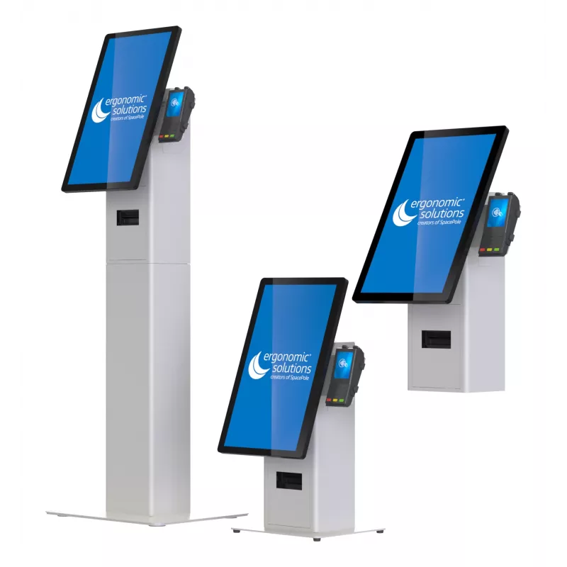 Kiosk-Set Ergonomic Solutions SpacePole Mini Kiosk Countertop Schwarz Metall