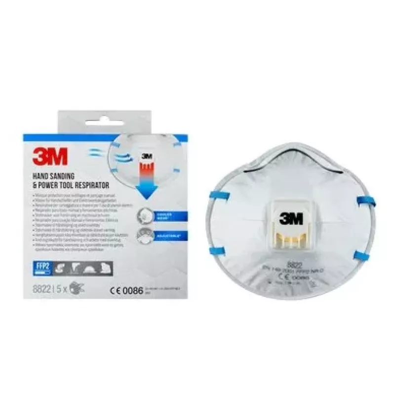 3M Cool Flow 8822 FFP2 NR D Einweg-Atemschutzmasken, 5 Stück (8822PRO5)