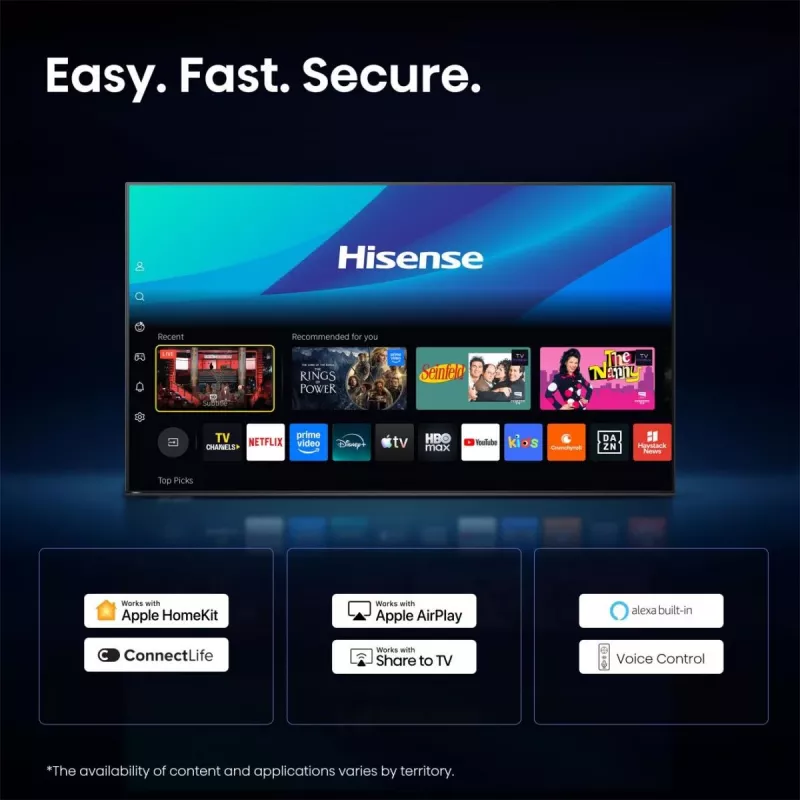 Hisense 65E8S 65 Zoll ULED Mini LED 4K UHD TV, Triple Tuner, 144 Hz