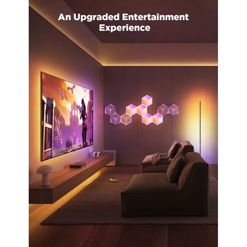 Smartes Wandleuchten-Set Govee Glide Hexagon Light Panels Ultra Erweiterungspack – Wi-Fi/Bluetooth, 36 V Eingang, grau