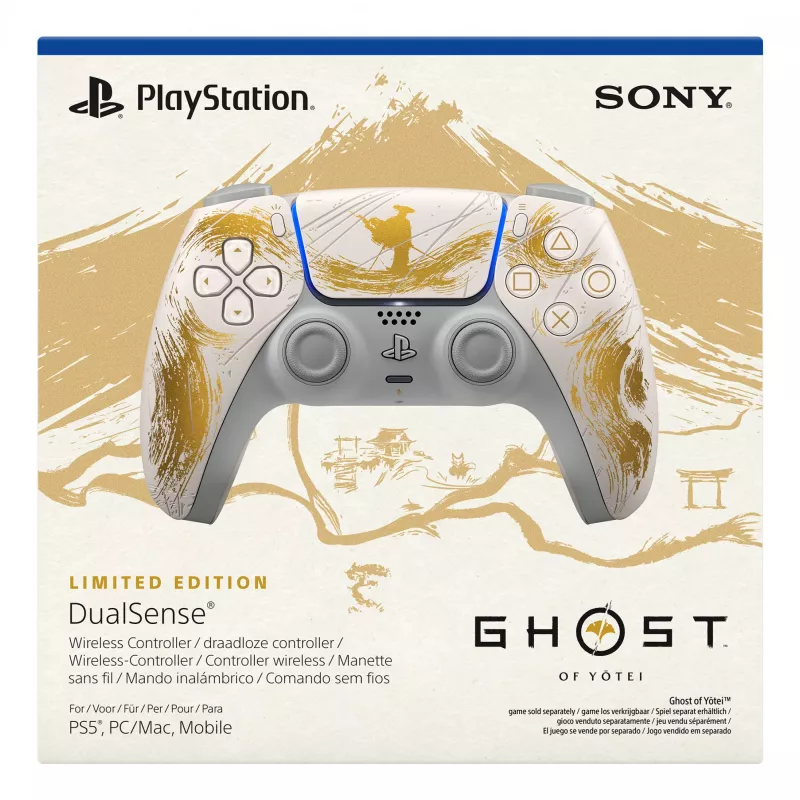 Sony DualSense Wireless Steuergerät - Ghost of Yōtei Gold Limited Edition Gold, Weiß Bluetooth/USB Gamepad Analog / Digital Android, MAC, PC, PlayStation 5, iOS