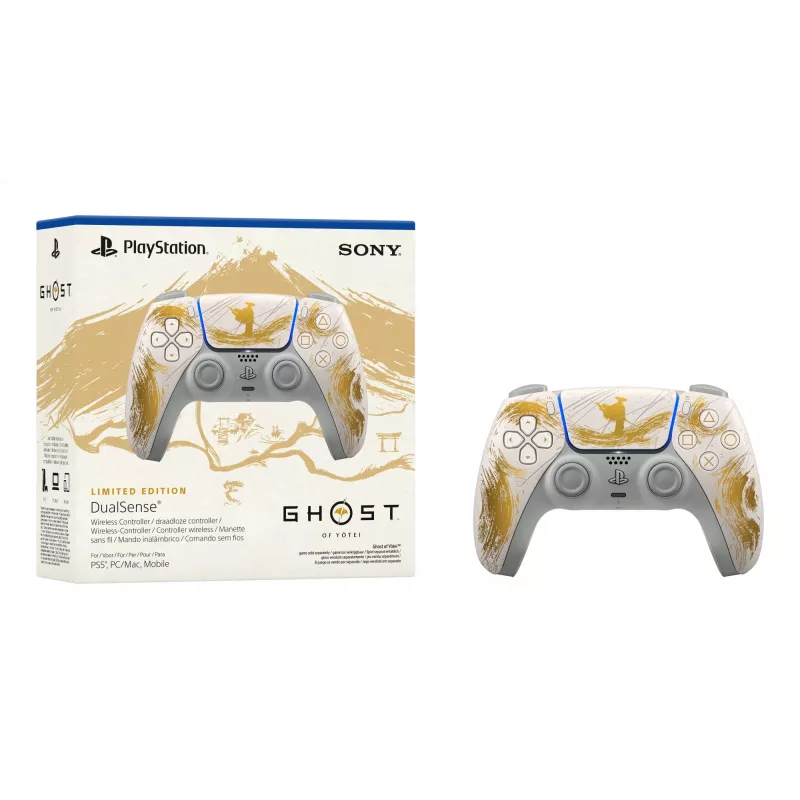 Sony DualSense Wireless Steuergerät - Ghost of Yōtei Gold Limited Edition Gold, Weiß Bluetooth/USB Gamepad Analog / Digital Android, MAC, PC, PlayStation 5, iOS