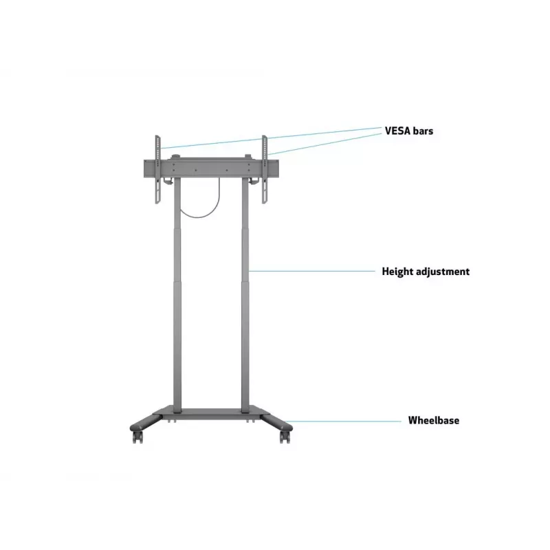 Multibrackets M Motorisierter Bodenständer 60kg Schwarz Max. Gewicht 60kg Min. Bildschirm 94cm Max. Bildschirm 2,29m