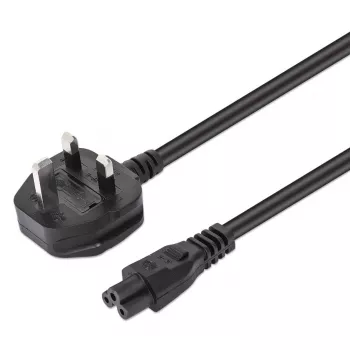 Manhattan Netzkabel, UK 3-poliger Stecker auf C5-Buchse (Kleeblatt/dreieckig), 1,8 m, 16 A, Kabel, lebenslange Garantie