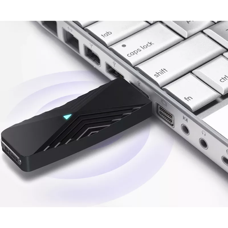 D-Link AX1800 Wi-Fi USB Adapter, Wireless, USB, WLAN, Wi-Fi 6 (802.11ax), 1800 Mbit/s, Schwarz