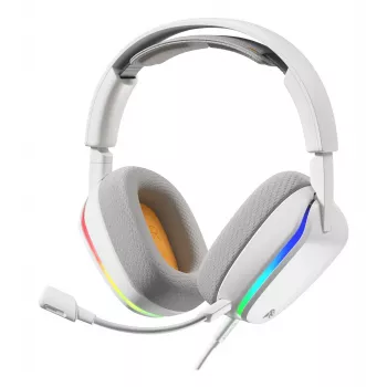 Glorious Gaming Glorious GHS Eternal RGB - Stereo RGB Gaming Headset für PC, PS5, PS4, Switch - Individuell abgestimmte abgewinkelte Treiber, verstellbares, kristallklares abnehmbares Mikrofon, USB-C - Langlebig, Komfort für den ganzen Tag und die ganze Nacht - Weiß