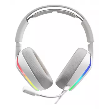 Glorious Gaming Glorious GHS Eternal RGB - Stereo RGB Gaming Headset für PC, PS5, PS4, Switch - Individuell abgestimmte abgewinkelte Treiber, verstellbares, kristallklares abnehmbares Mikrofon, USB-C - Langlebig, Komfort für den ganzen Tag und die ganze Nacht - Weiß
