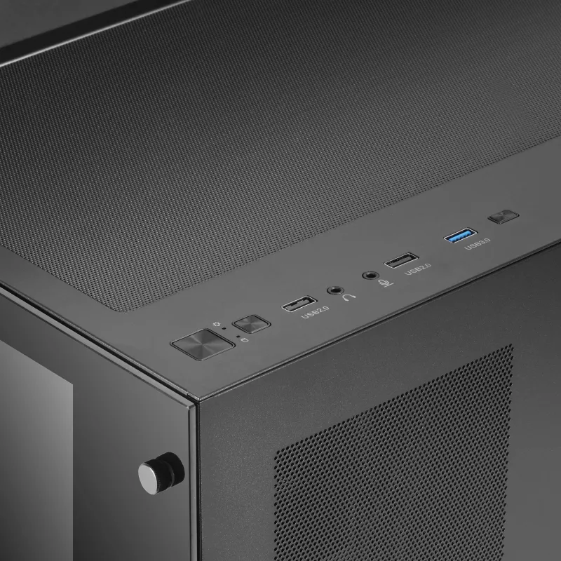 Mars Gaming MCV3 Schwarz Custom XXL E-ATX Gaming-Tower Front- und Seitenfenster aus gehärtetem Glas Doppelkammer-Modulrahmen