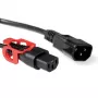Netzkabel ACT Powercord C13 IEC Lock+ C14 schwarz 1 m 230V 10A