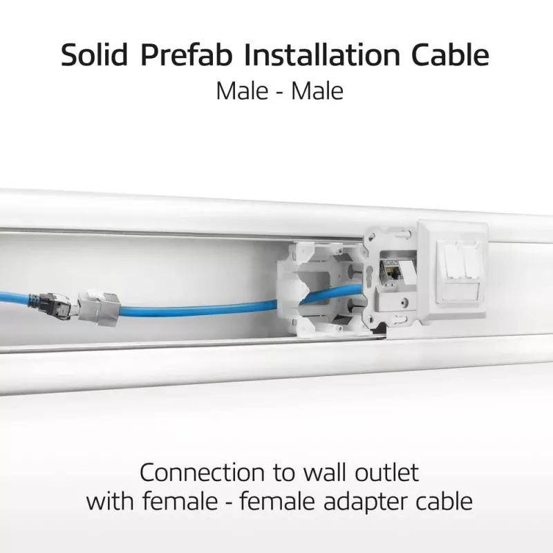 ACT Blau 45 Meter S/FTP CAT6A B2ca PoE++ 100W solides vorkonfektioniertes Installationskabel, RJ45 Stecker – Stecker