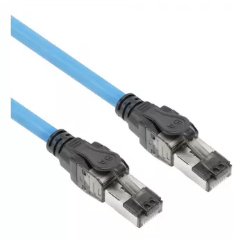 ACT Blau 55 Meter S/FTP CAT6A B2ca PoE++ 100W Massiv-Vorkonfektioniertes Installationskabel, RJ45 Stecker – Stecker